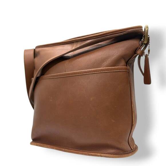 Coach Old Shoulder Bag Crossbody Leather Brown Camel Gold Hardware Women's 41...